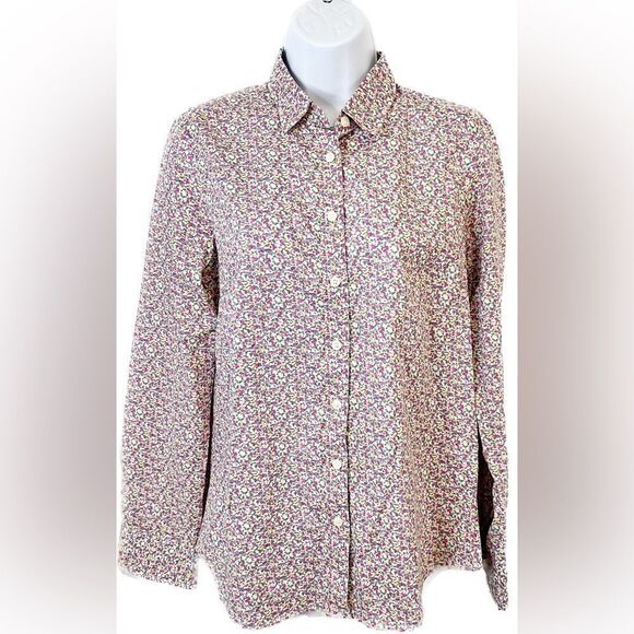 J Crew The Perfect Shirt Multi Abstract Dots Printed Button Up Shirt Sz S - Picture 1 of 6